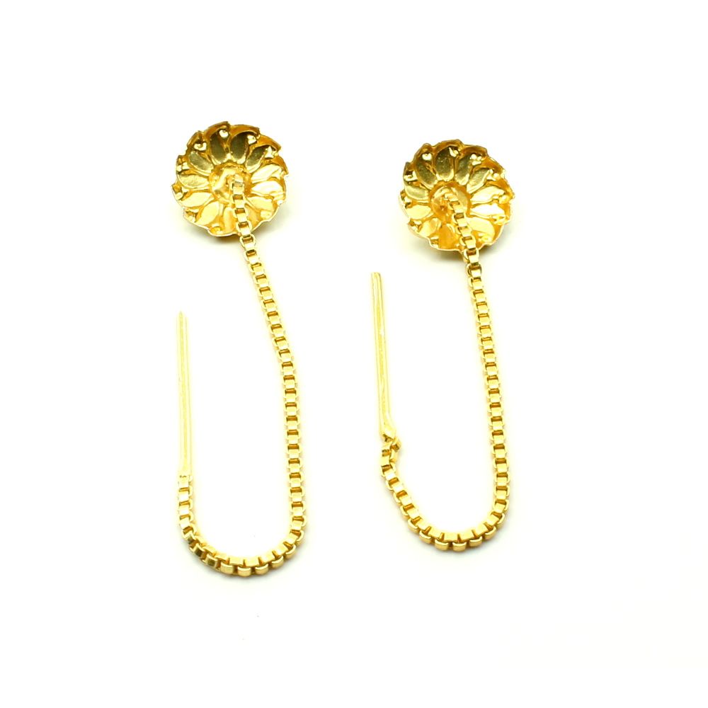 22ct Gold Sui Dhaga Earring | Threader Earring